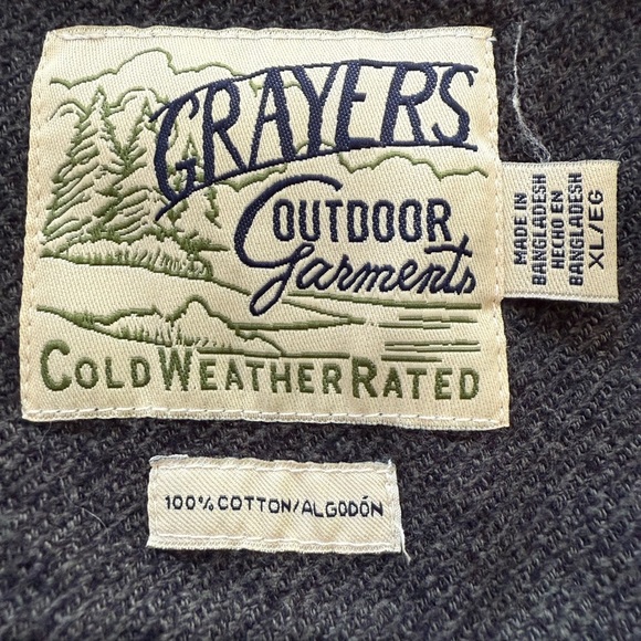 Grayers Men’s XL Gray Cotton Twill Shirt Jacket Shacket Overshirt Flannel Style - Picture 2 of 9